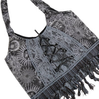 Celestial Sun & Moon Lace Fringe Bag