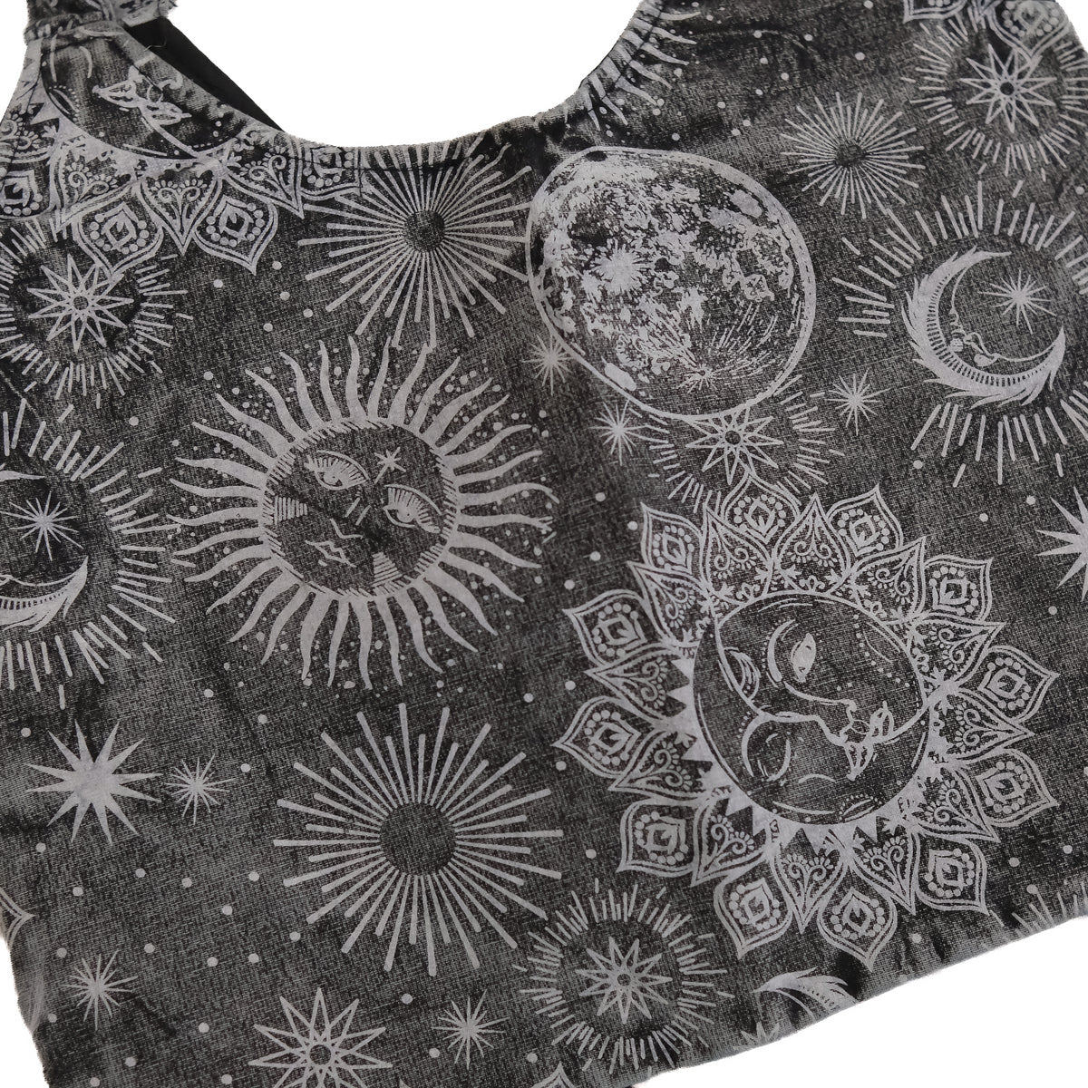 Celestial Sun & Moon Lace Fringe Bag