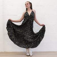 Boho Goddess Maxi Tiered  Backless Dress