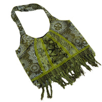 Celestial Sun & Moon Lace Fringe Bag