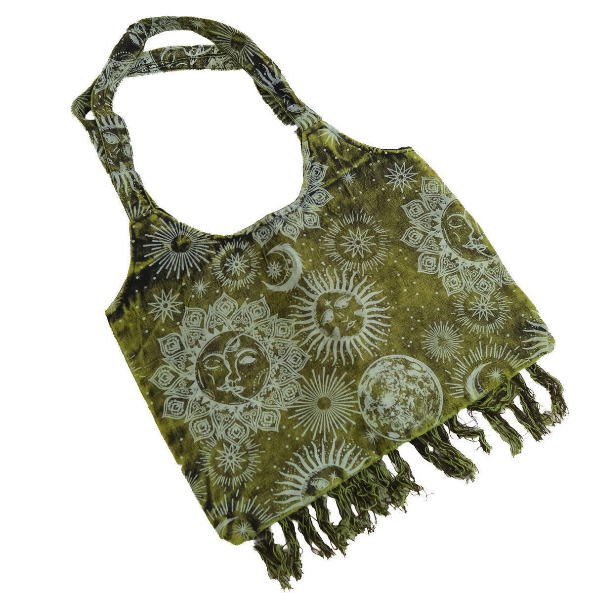 Celestial Sun & Moon Lace Fringe Bag