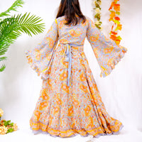 70s Style Boho Skirt with Bell Sleeve Top