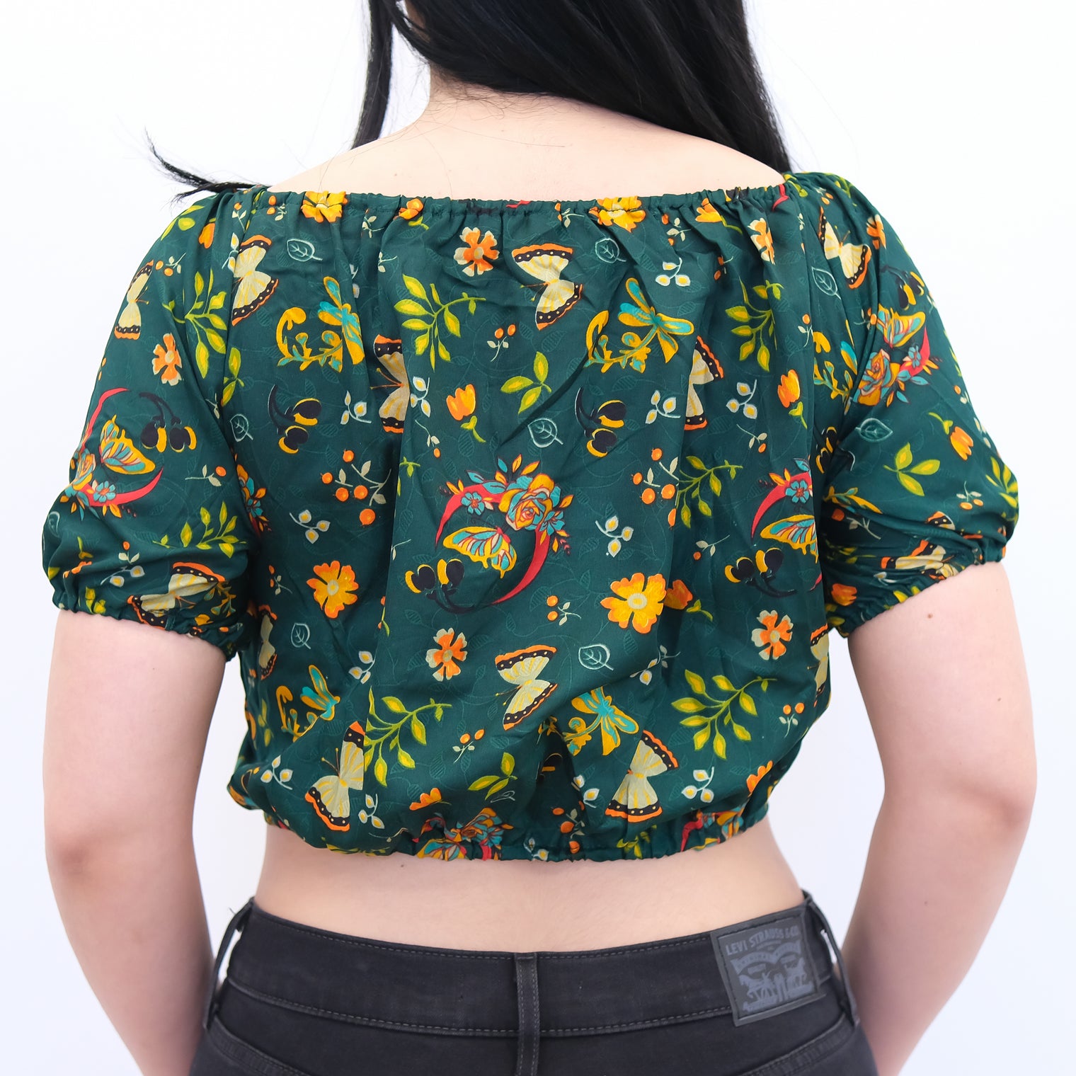 Boho Whimsical Butterfly Crop Top