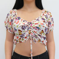Boho Whimsical Butterfly Crop Top