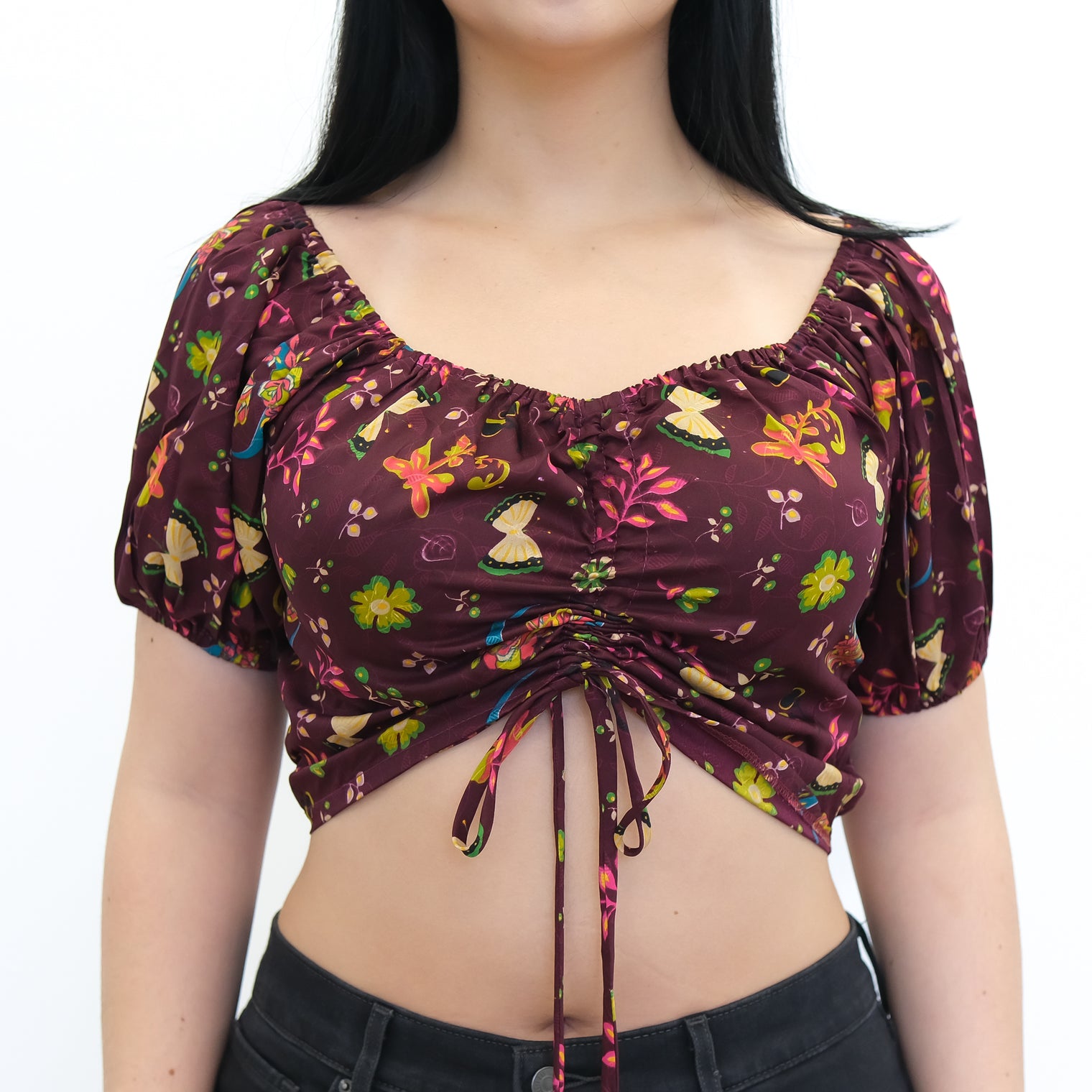 Boho Whimsical Butterfly Crop Top
