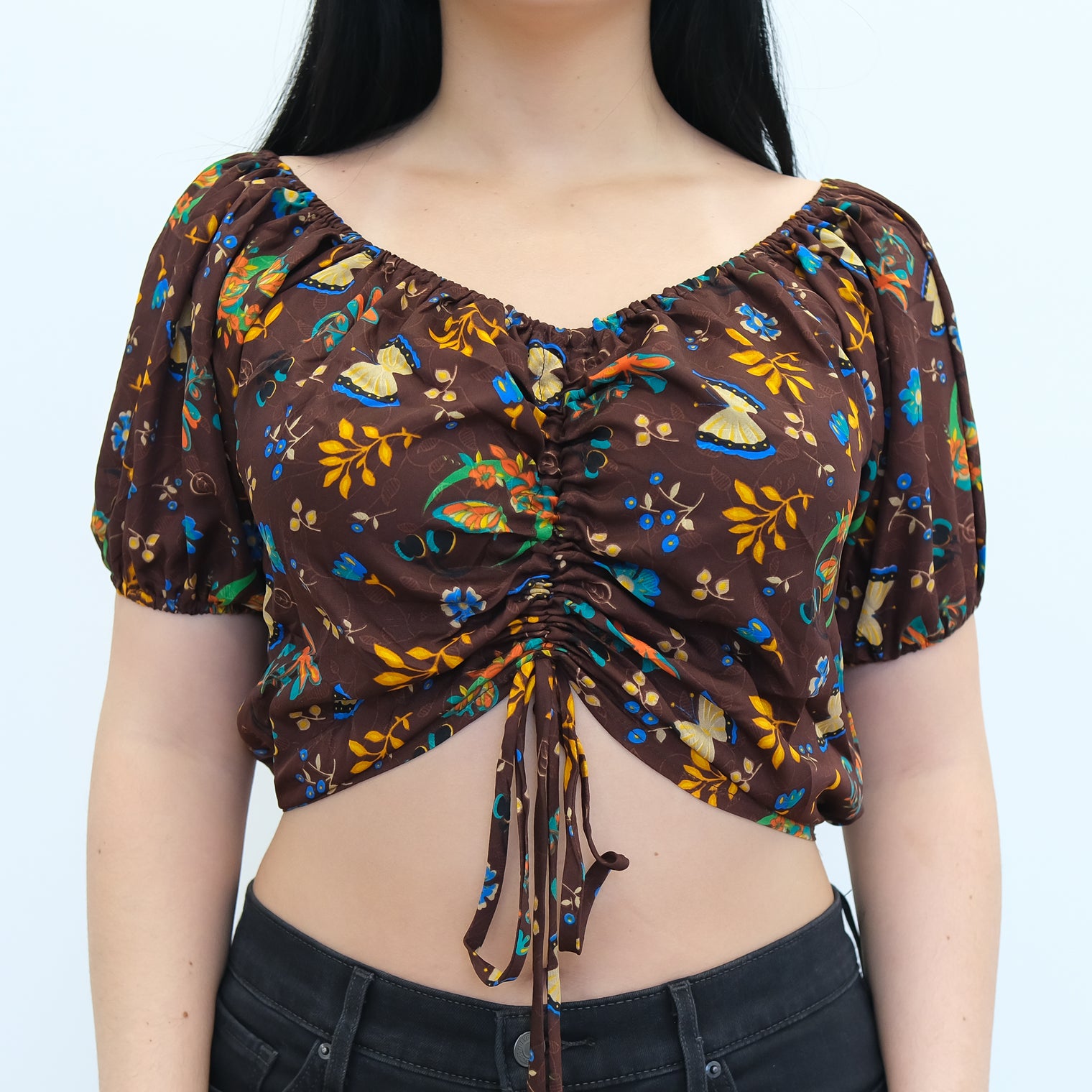 Boho Whimsical Butterfly Crop Top