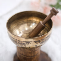 Tibetan Singing Bowl with Sacred Om Symbol