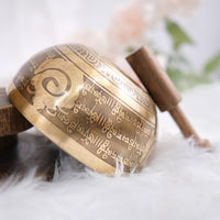 Tibetan Singing Bowl with Sacred Om Symbol