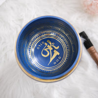 Blue Tibetan Singing Bowl with Om Symbol