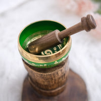 Green 3.5 Inch Tibetan Meditation Singing Bowl