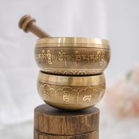 Tibetan Singing Bowl with Mantra Engraving