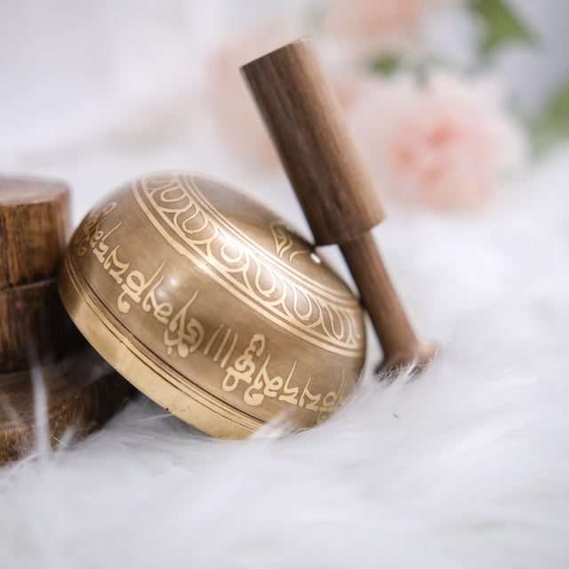 Tibetan Singing Bowl with Mantra Engraving