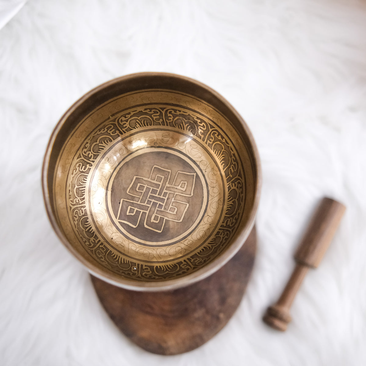 Tibetan Singing Bowl with Mantra Engraving