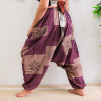 Patchwork Block Print Harem Pants