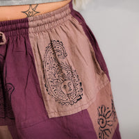 Patchwork Block Print Harem Pants