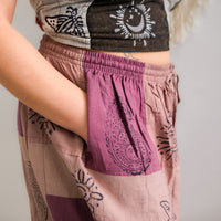 Patchwork Block Print Harem Pants