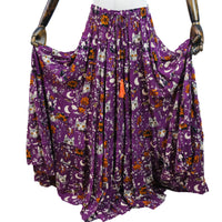 Celestial Cat Moon Tiered Maxi Skirt