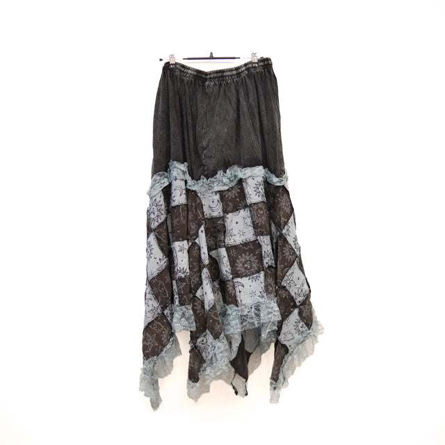 Patchwork Celestial Lace Asymmetrical Skirt