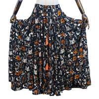 Celestial Cat Moon Tiered Maxi Skirt