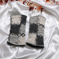 Hand Knit Patch Handwarmers with Fleece Lining