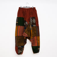 Patchwork Wool Blend Harem Pants