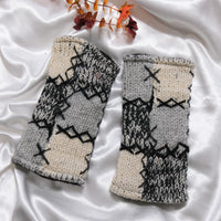 Hand Knit Patch Handwarmers with Fleece Lining