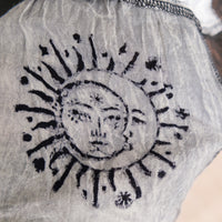 Patchwork Cotton Maxi Skirt with Pockets