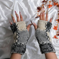 Hand Knit Patch Handwarmers with Fleece Lining