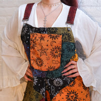 Celestial Patchwork Boho Wide Leg Romper