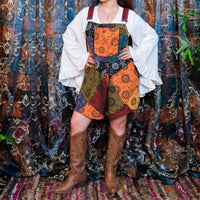 Celestial Patchwork Boho Wide Leg Romper