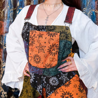 Celestial Patchwork Boho Wide Leg Romper