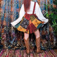 Celestial Patchwork Boho Wide Leg Romper