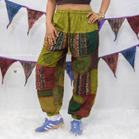Earth tone Handwoven Patchwork Joggers