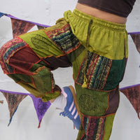 Earth tone Handwoven Patchwork Joggers