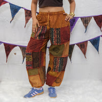 Earth tone Handwoven Patchwork Joggers