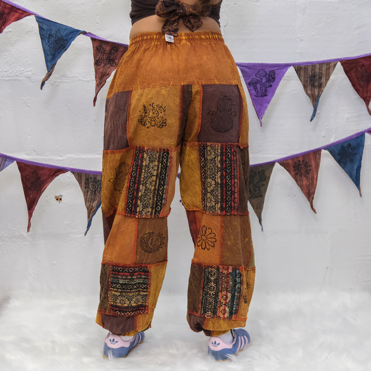 Earth tone Handwoven Patchwork Joggers