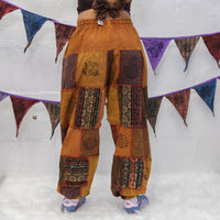Earth tone Handwoven Patchwork Joggers