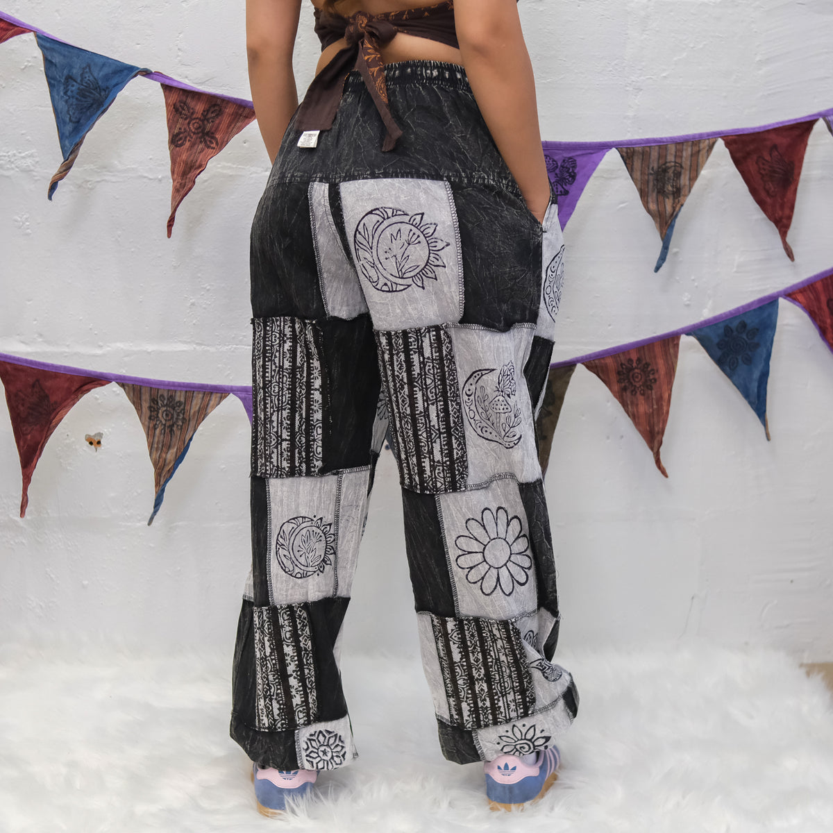 Earth tone Handwoven Patchwork Joggers