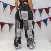 Earth tone Handwoven Patchwork Joggers