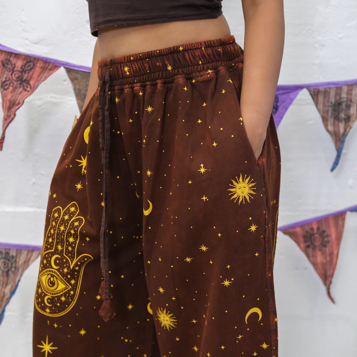 Celestial Wanderer Fleece Lined Wide Leg Pants