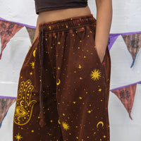 Celestial Wanderer Fleece Lined Wide Leg Pants