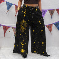 Celestial Wanderer Fleece Lined Wide Leg Pants