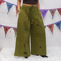 Celestial Wanderer Fleece Lined Wide Leg Pants