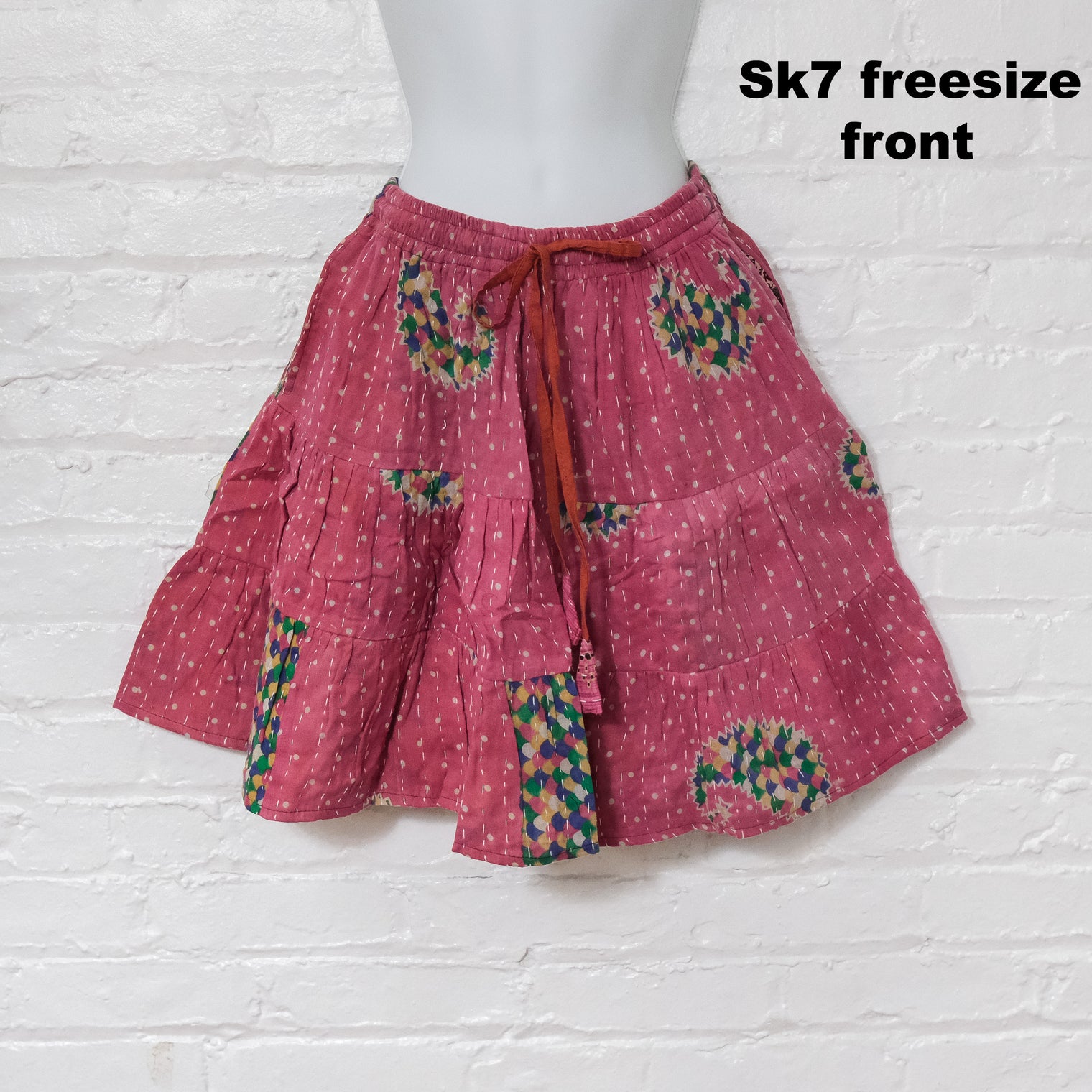 Kantha Tiered Mini Skirts