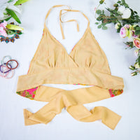 Psychedelic Vintage Hand Embroidered Halter Top