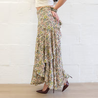 Flowy Sun Celestial Paisley Boho Wrap Skirt