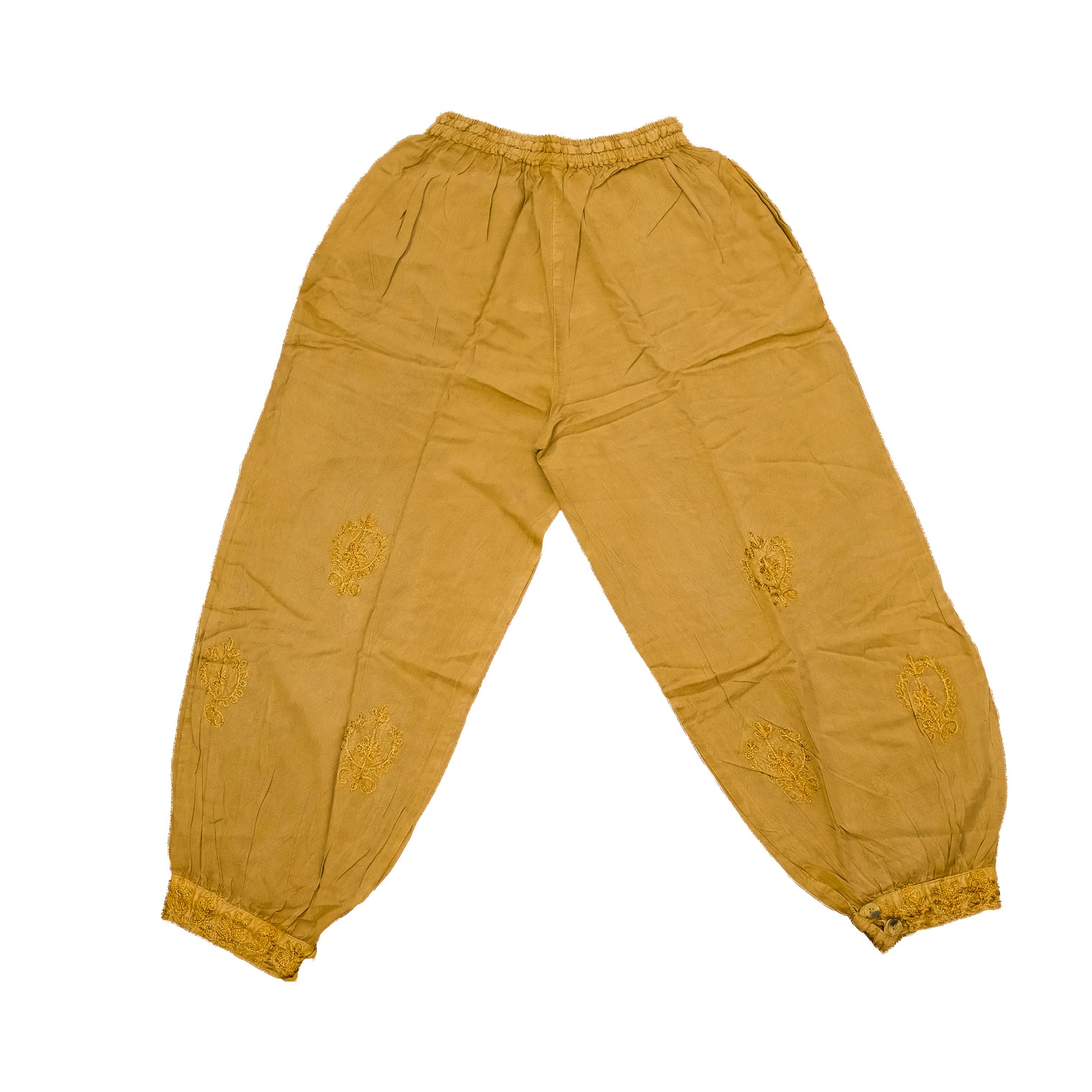 Embroidered Cotton Baggy Pants