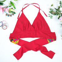 Psychedelic Vintage Hand Embroidered Halter Top