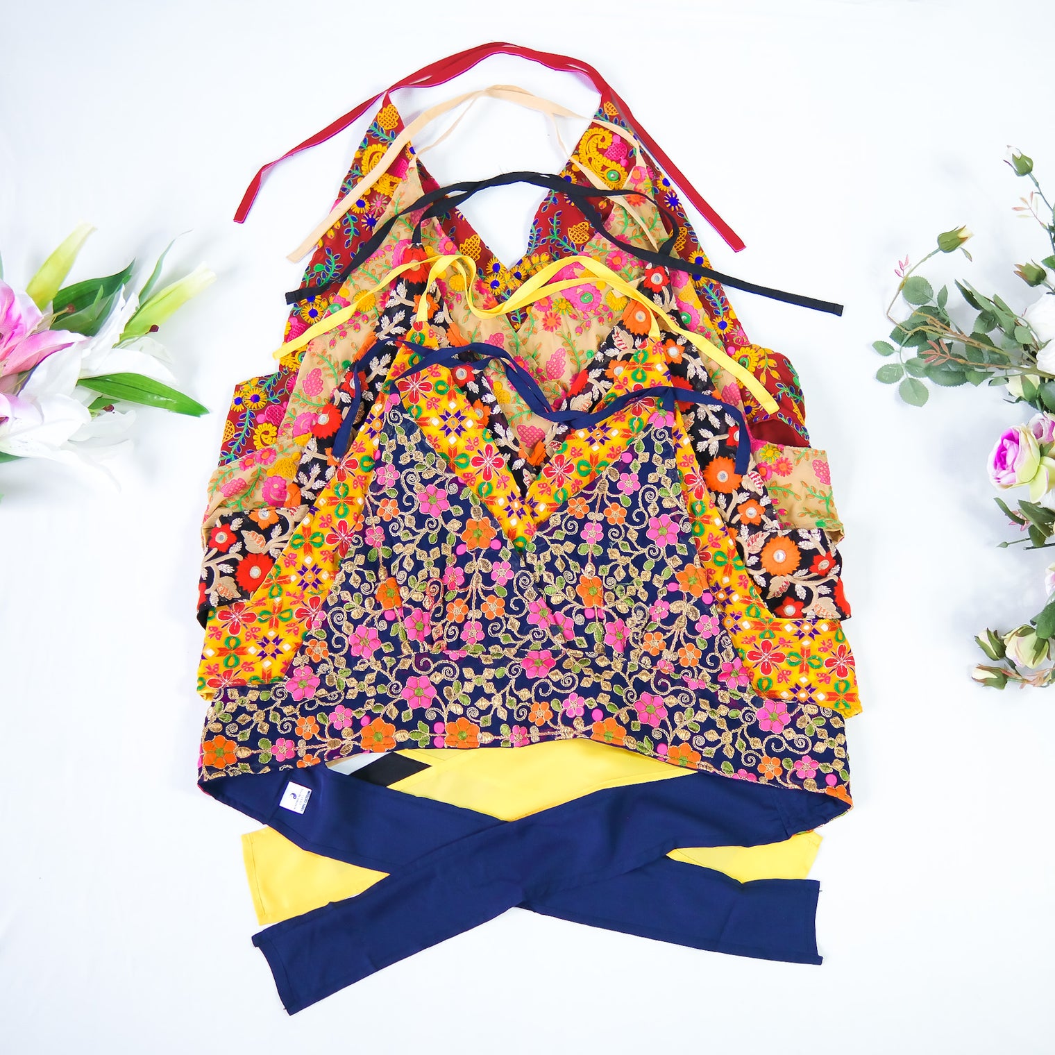 Psychedelic Vintage Hand Embroidered Halter Top