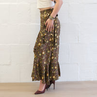 Flowy Sun Celestial Paisley Boho Wrap Skirt